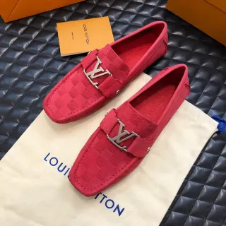 लुई विटटन लाल चेकर्ड Damier Canvas लोअफर