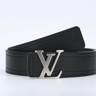 Louis Vuitton LV Belt Black Textured Leather Belt