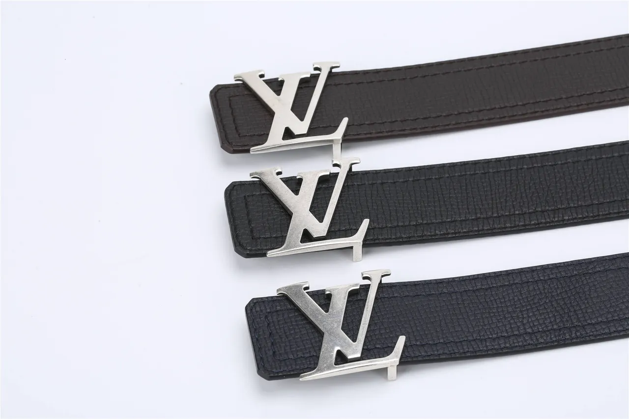 Louis Vuitton LV Belt 黑色纹理皮革腰带 3