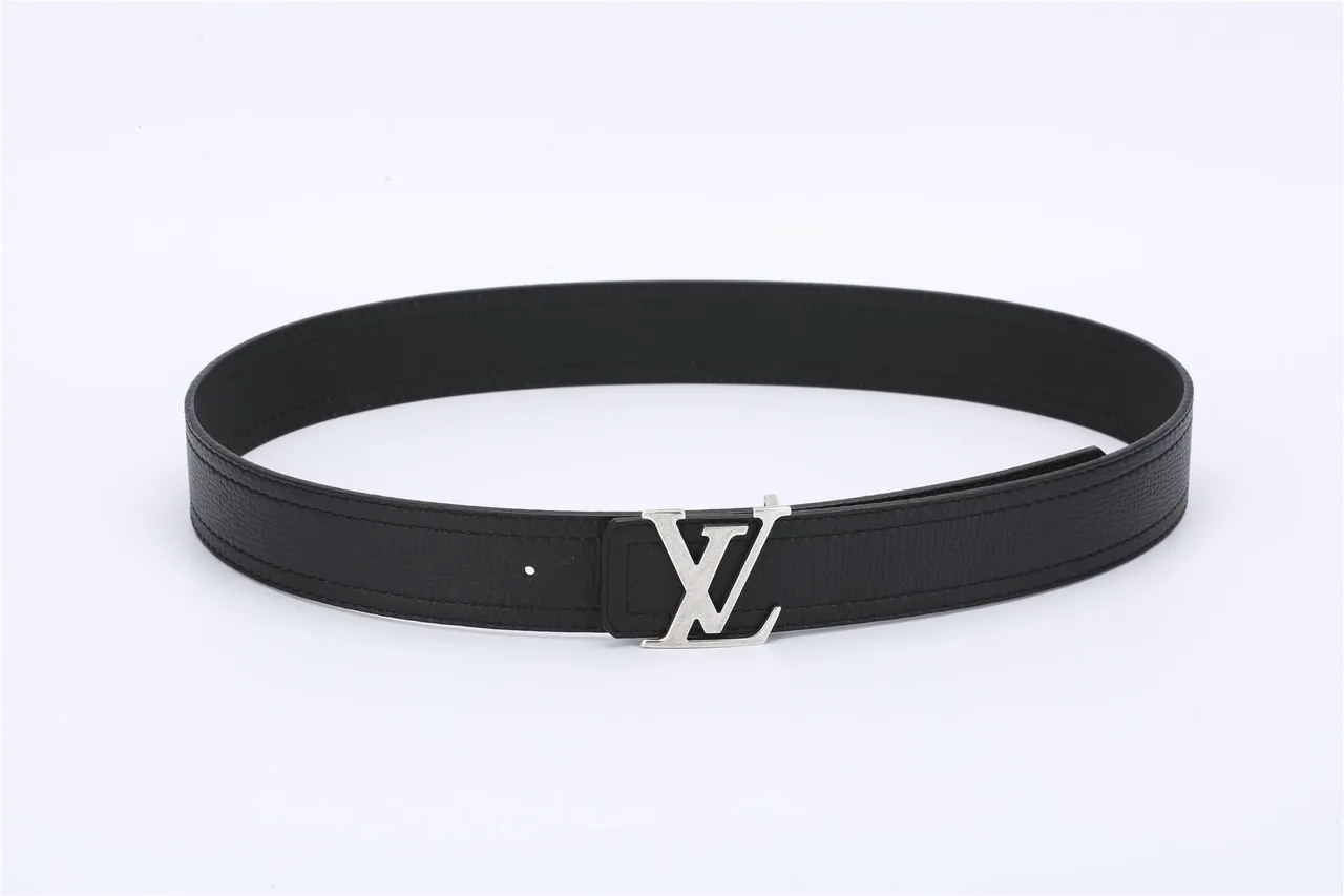 Louis Vuitton LV Belt 黑色纹理皮革腰带 8