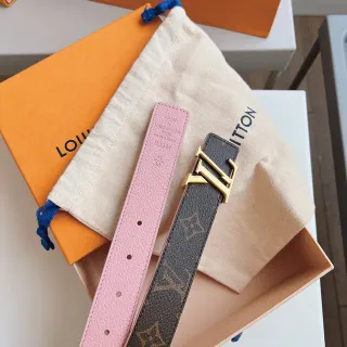 Louis Vuitton LV Belt Pink and Monogram Canvas Leather Belt