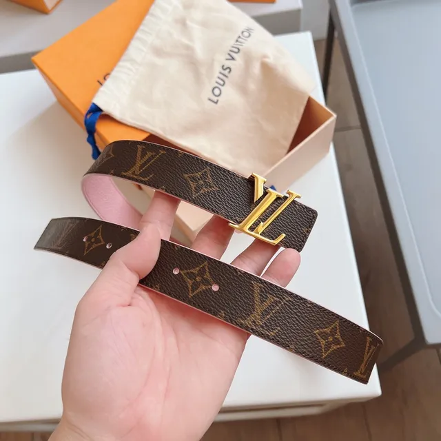 Louis Vuitton LV Belt Pink and Monogram Canvas Leather Belt 4