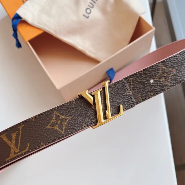Louis Vuitton LV Belt Pink and Monogram Canvas Leather Belt 7