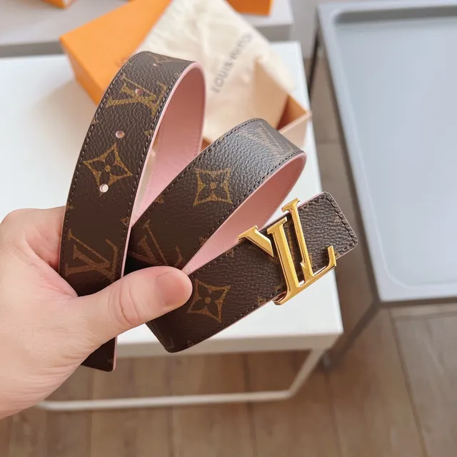 Louis Vuitton LV Belt Pink and Monogram Canvas Leather Belt 8