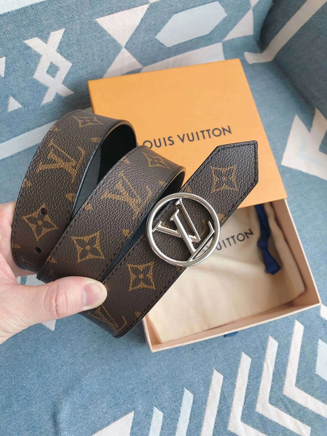 Louis Vuitton LV Circle Monogram Brown Leather Belt 2