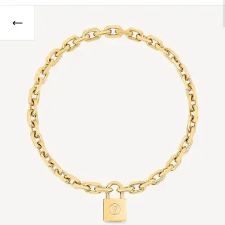 Louis Vuitton LV Edge Cadenas Colar de corrente dourado