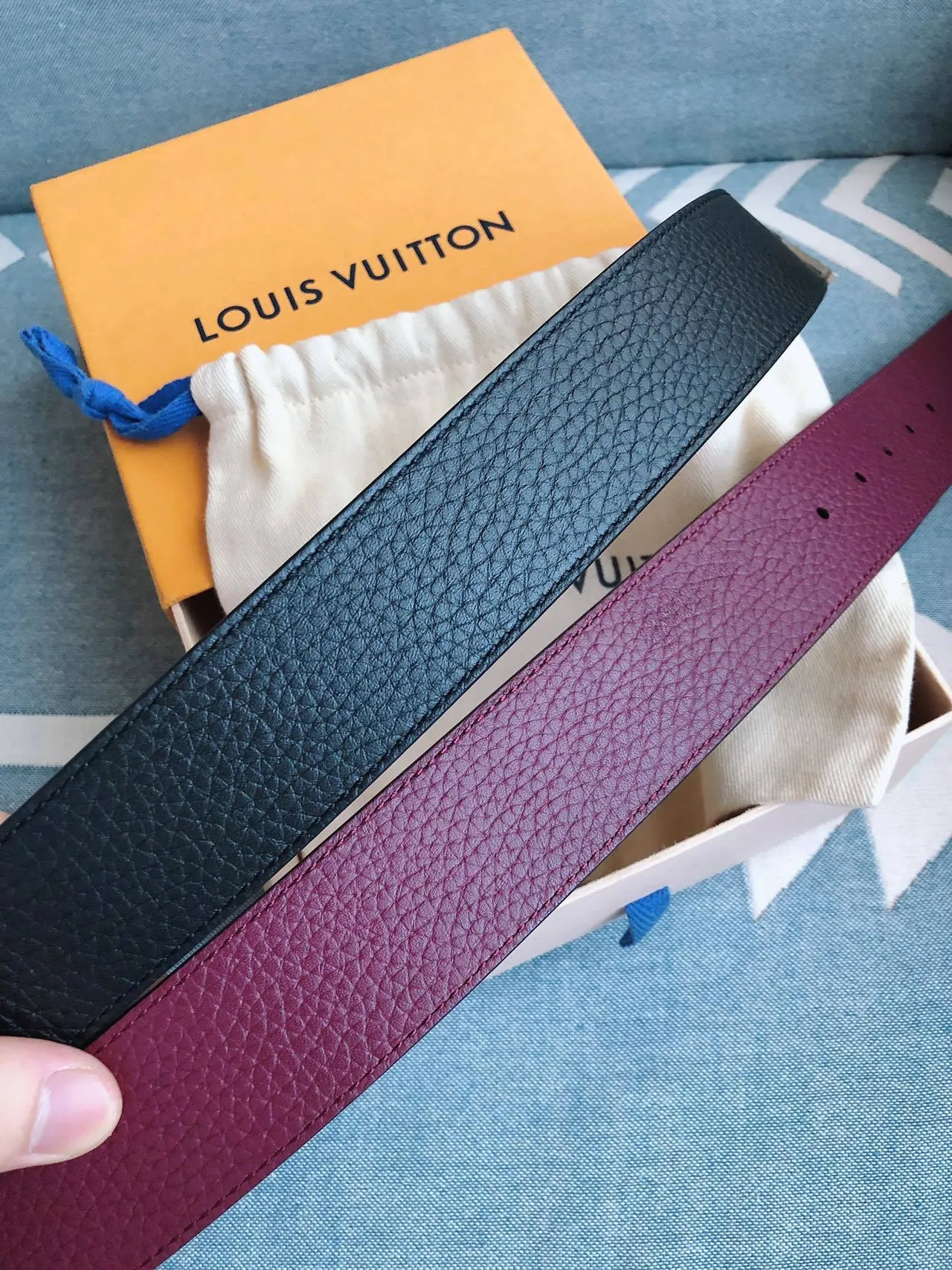 Louis Vuitton LV Initiales Belt Black Pebbled Leather Belt 2