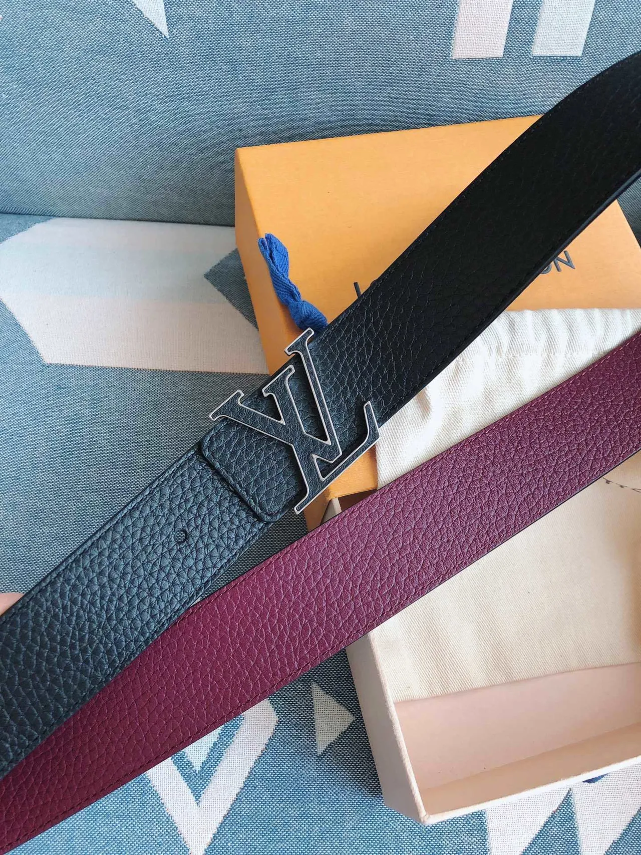 Louis Vuitton LV Initiales Belt Black Pebbled Leather Belt 4