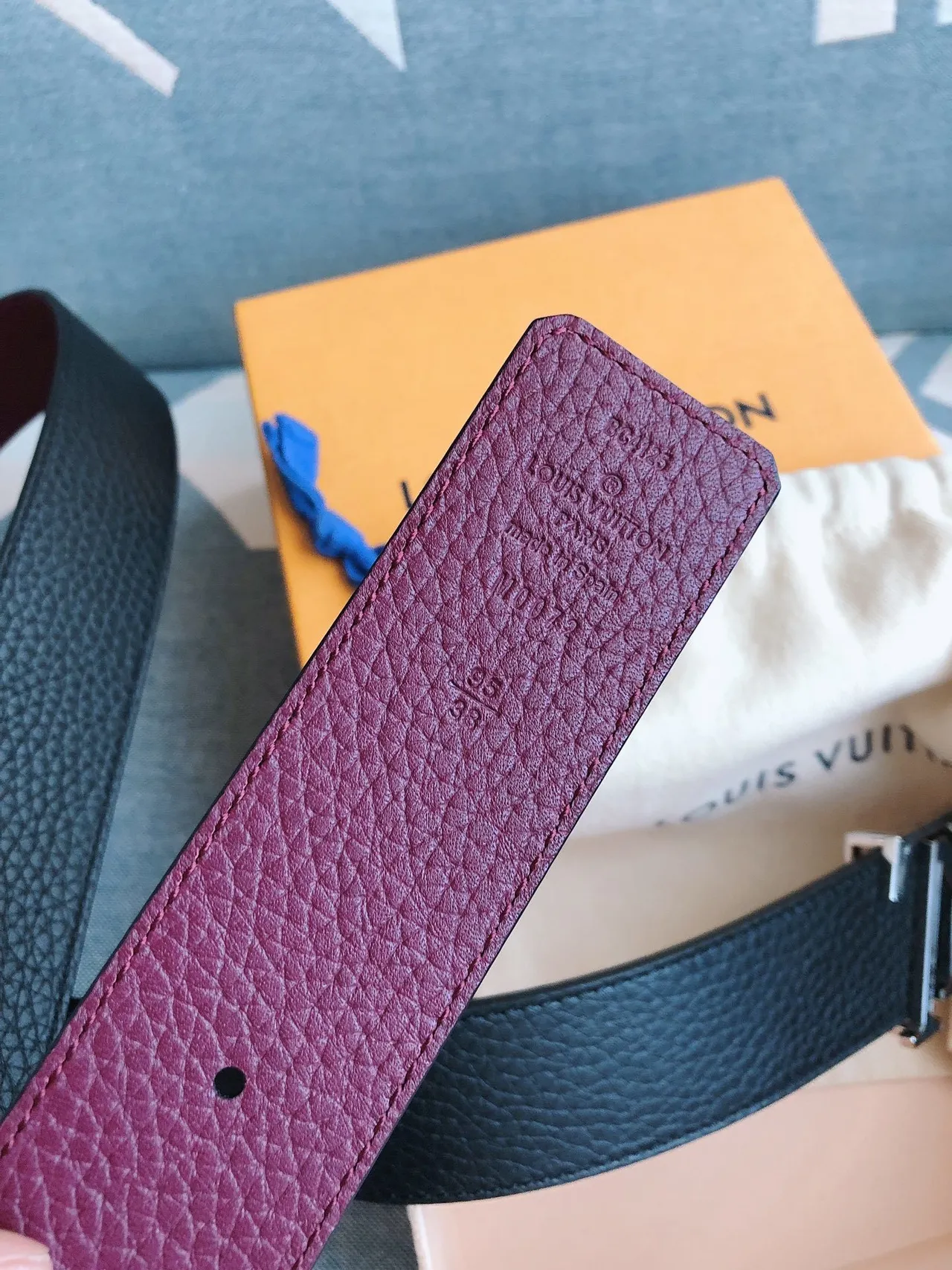 Louis Vuitton LV Initiales Belt Black Pebbled Leather Belt 6