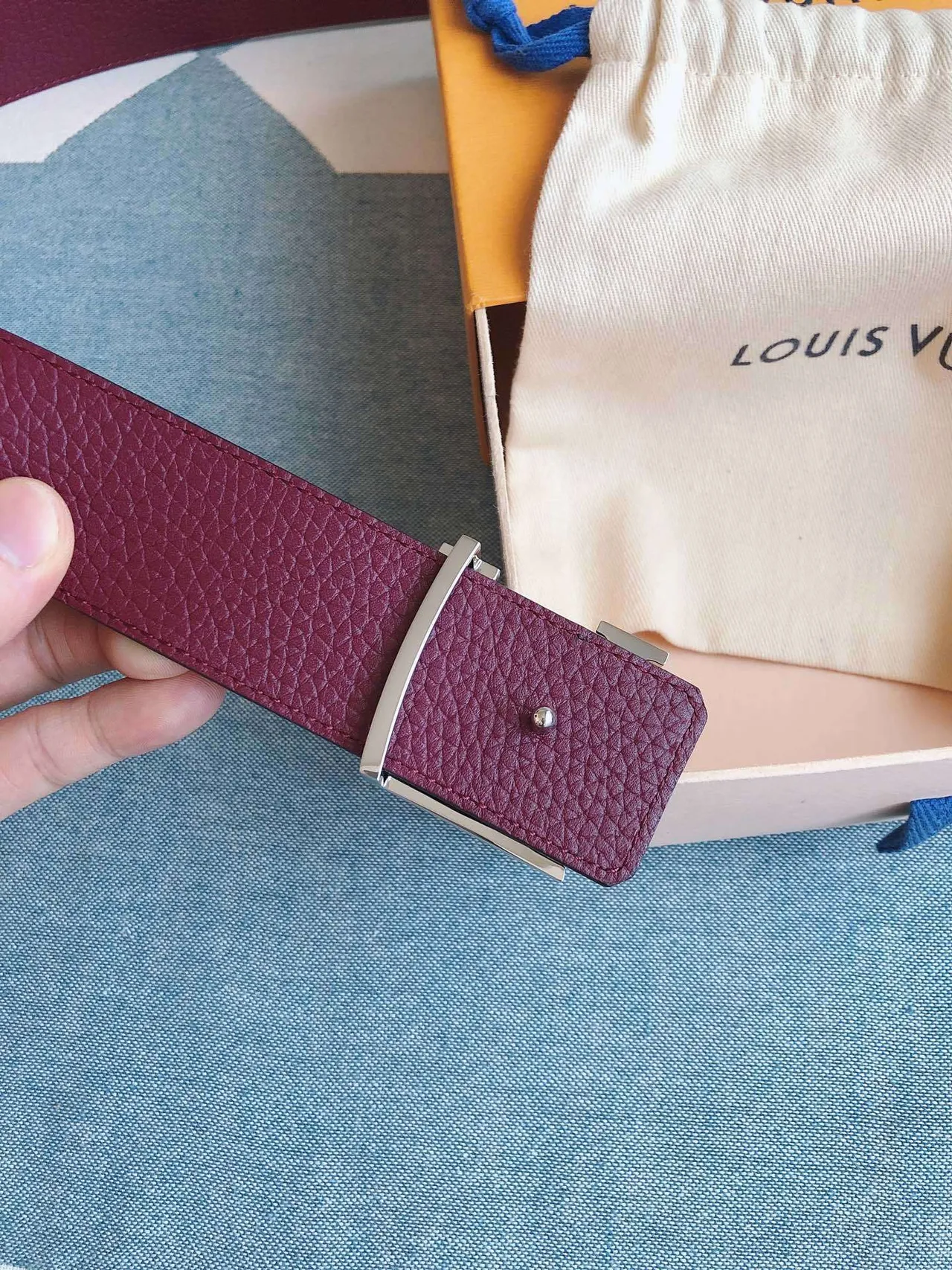 Louis Vuitton LV Initiales Belt Black Pebbled Leather Belt 7