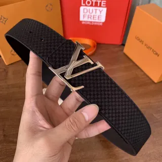 Louis Vuitton LV Initiales काली बुनी हुई चमड़े की पट्टा
