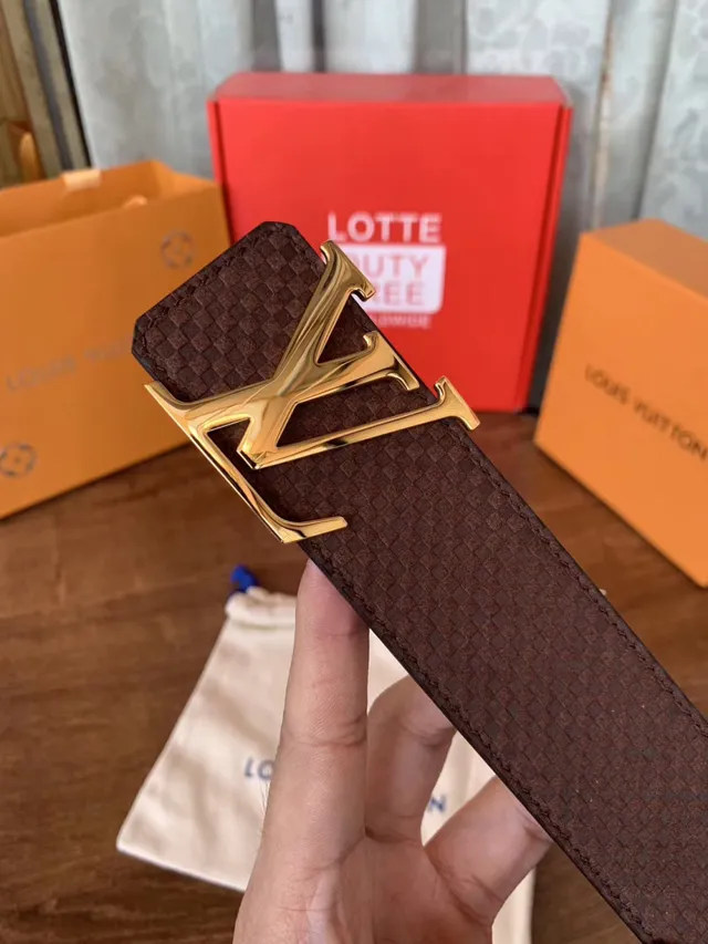 Louis Vuitton LV Initiales काली बुनी हुई चमड़े की पट्टा 3