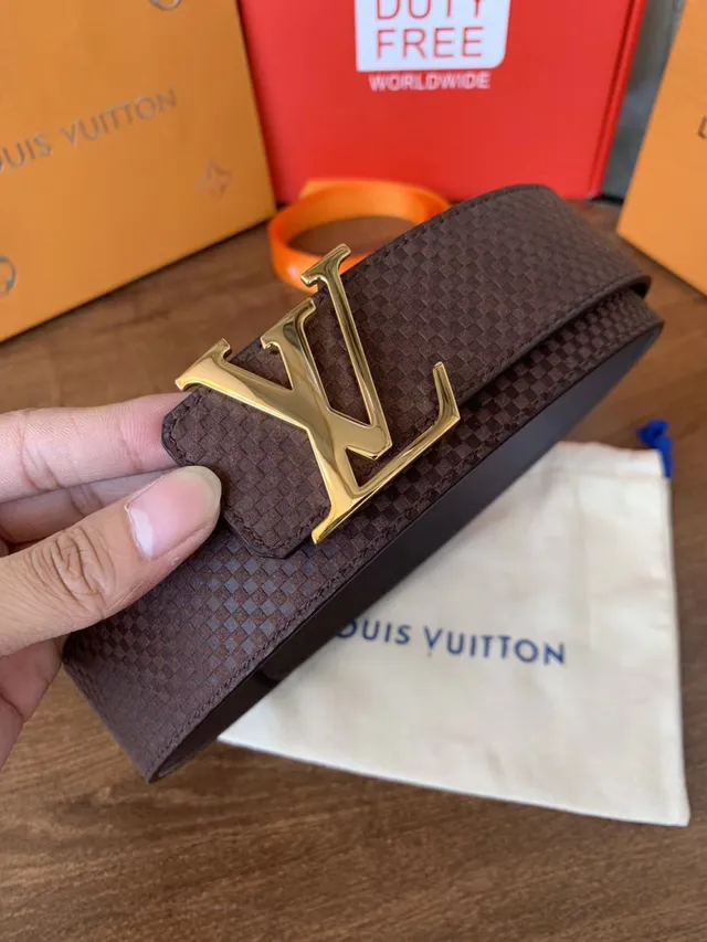 Louis Vuitton LV Initiales काली बुनी हुई चमड़े की पट्टा 4
