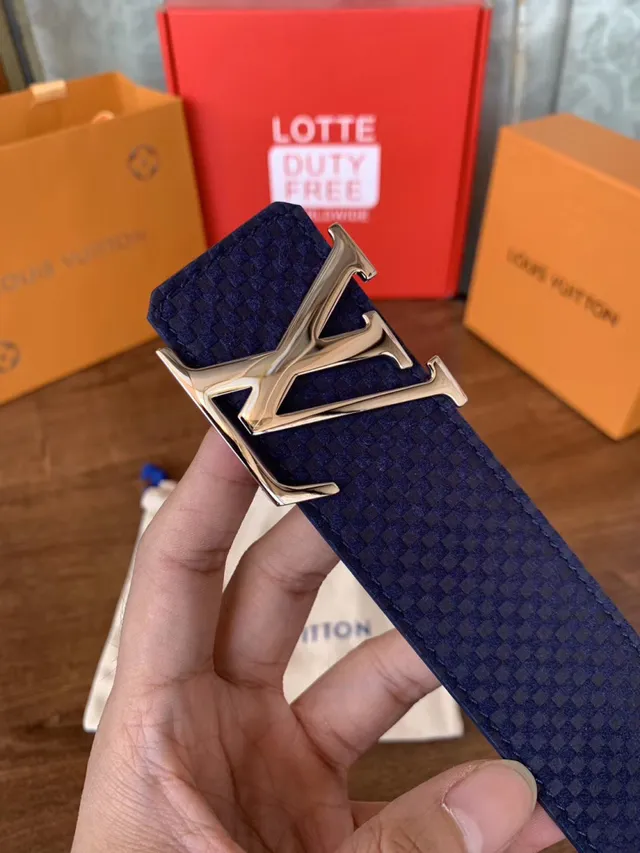 Louis Vuitton LV Initiales काली बुनी हुई चमड़े की पट्टा 21