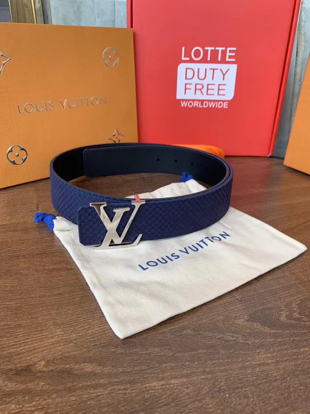 Louis Vuitton LV Initiales काली बुनी हुई चमड़े की पट्टा 23