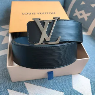 لويس فيتون LV Initiales حزام جلد أزرق بنمط
