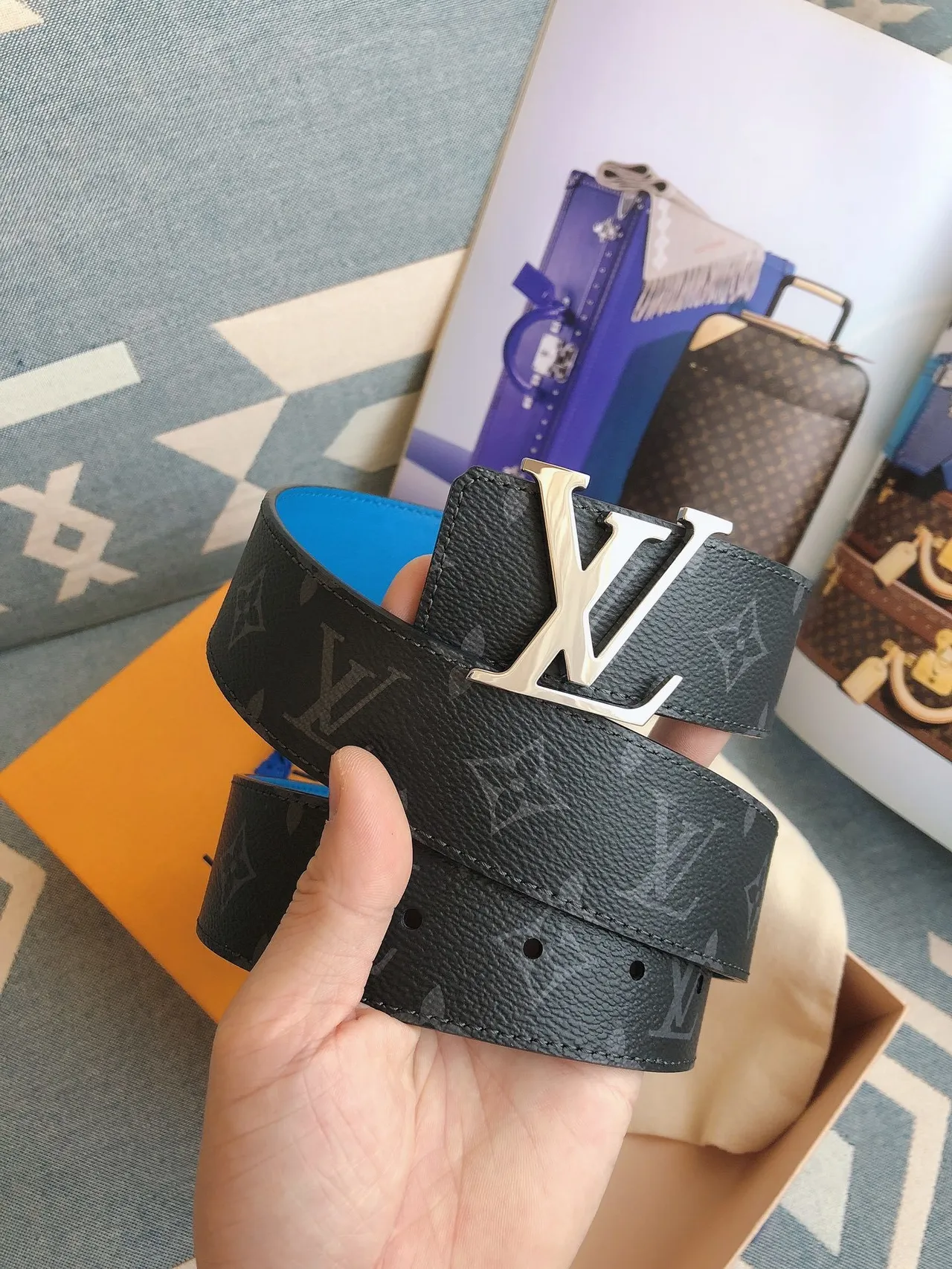 Louis Vuitton LV Initiales Monogram Leather Belt 5