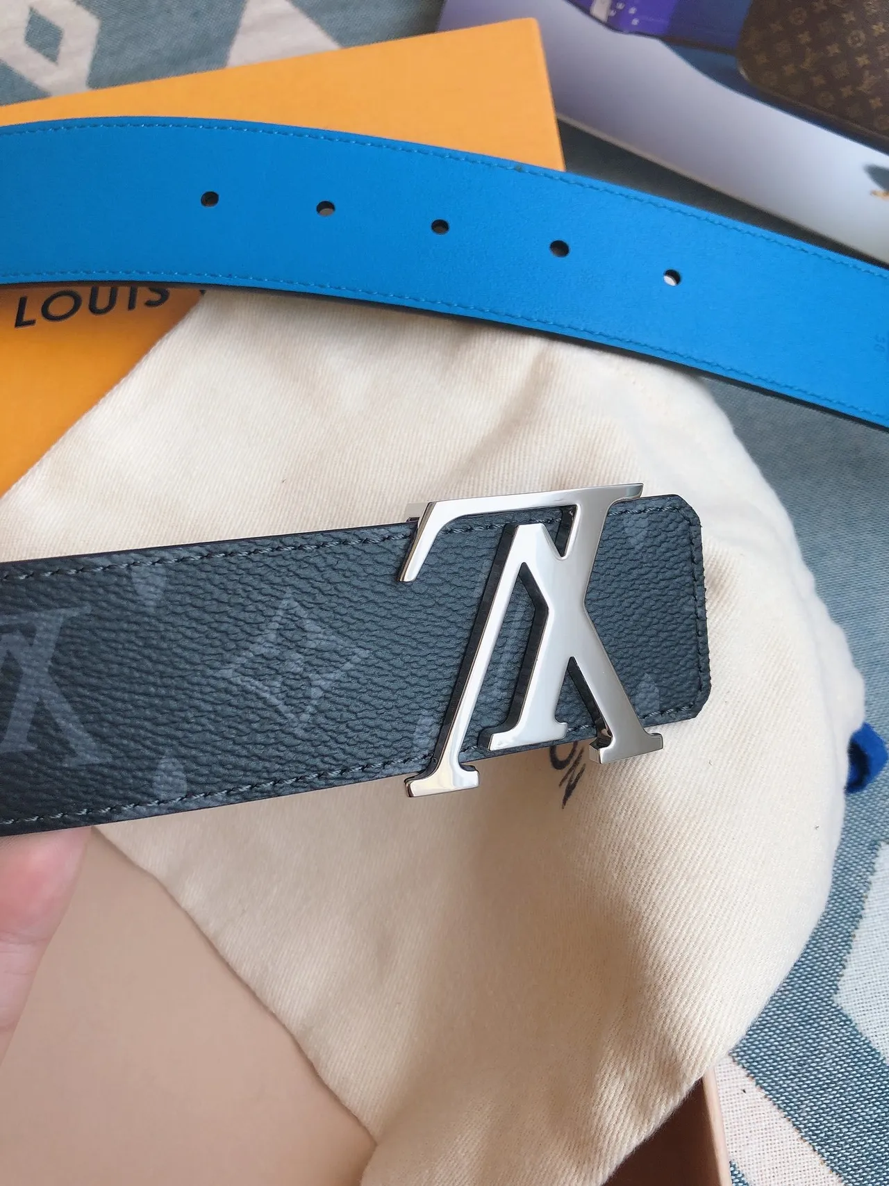 Louis Vuitton LV Initiales Monogram Leather Belt 9