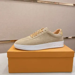 Louis Vuitton LV Trainer Tênis Lifestyle Camurça Bege Branco Low-Top