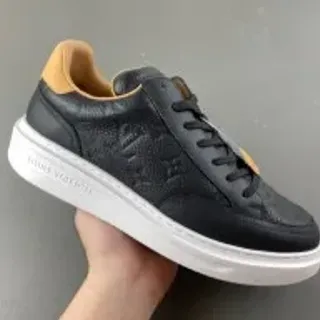 Louis Vuitton LV Trainer 黑色米色 Monogram压印皮革 低帮生活方式运动鞋