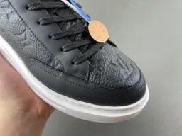 Louis Vuitton LV Trainer Black Beige Monogram-Embossed Leather Low-Top Lifestyle Sneakers 2