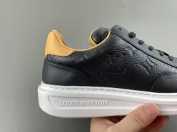Louis Vuitton LV Trainer Black Beige Monogram-Embossed Leather Low-Top Lifestyle Sneakers 3