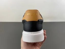Louis Vuitton LV Trainer Black Beige Monogram-Embossed Leather Low-Top Lifestyle Sneakers 4