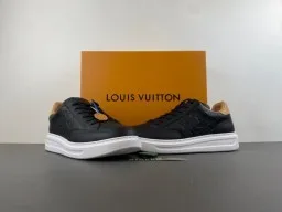 Louis Vuitton LV Trainer Black Beige Monogram-Embossed Leather Low-Top Lifestyle Sneakers 13