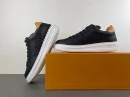 Louis Vuitton LV Trainer Black Beige Monogram-Embossed Leather Low-Top Lifestyle Sneakers 14