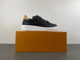Louis Vuitton LV Trainer Black Beige Monogram-Embossed Leather Low-Top Lifestyle Sneakers 15