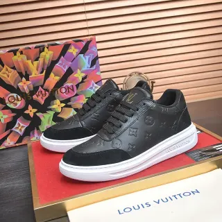 Louis Vuitton LV Trainer Preto Branco Embossed Monogram Low-Top tênis lifestyle
