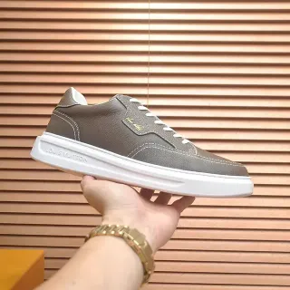 Louis Vuitton LV Trainer Marrón Blanco Cuero Superior Suela Plataforma Zapatillas Lifestyle