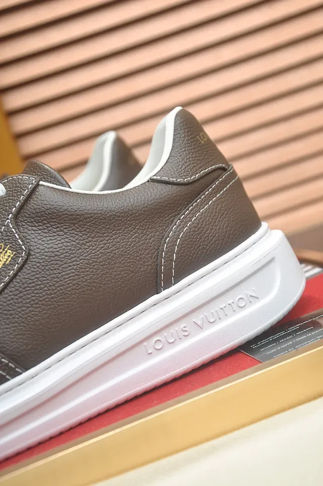 Louis Vuitton LV Trainer Brown White Leather Upper Platform Sole Lifestyle Sneakers 2