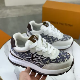 Louis Vuitton LV Trainer Navy Beige Monograma Lona Acentos Cuero Lifestyle Zapatillas