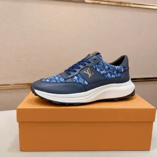 Louis Vuitton LV Trainer Zapatillas Azul Marino Blanco Low-Top Superior De Material Mixto Sneakers Lifestyle