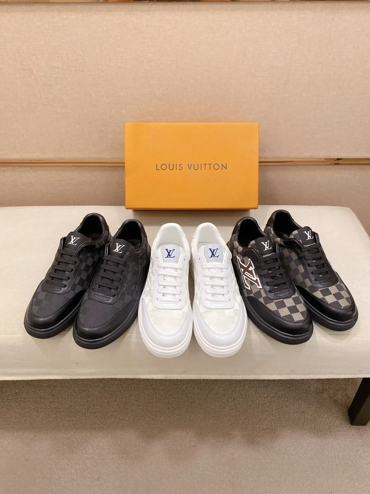 Louis Vuitton LV Trainer White Beige Low-Top Monogrammed Canvas Lifestyle Sneakers 6