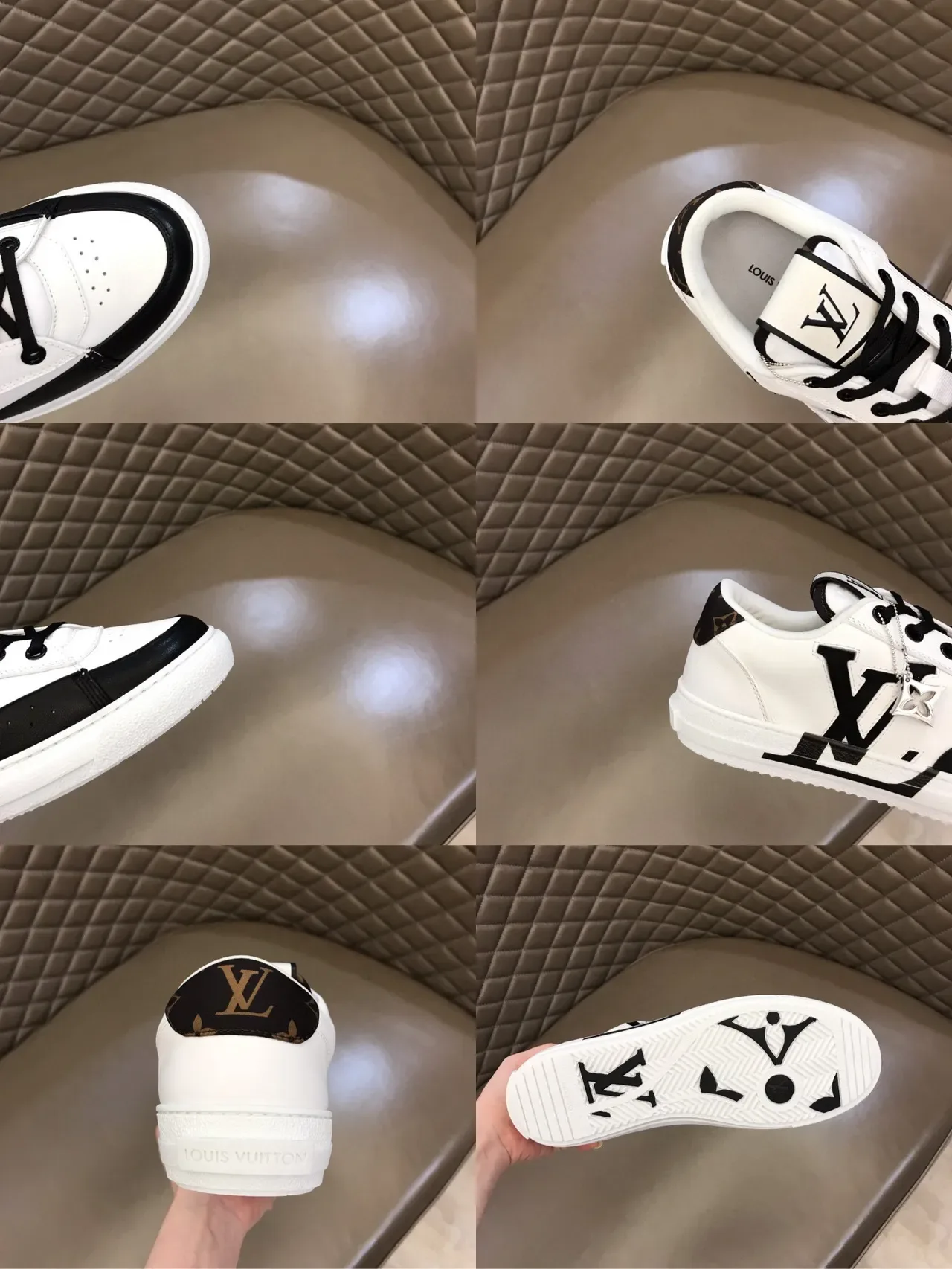 লুইস ভিটন LV Trainer সাদা কালো লো-টপ মোনোগ্রাম-অ্যাকসেন্টেড লাইফস্টাইল স্নিকার 2