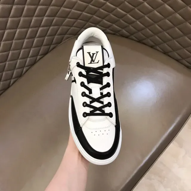 লুইস ভিটন LV Trainer সাদা কালো লো-টপ মোনোগ্রাম-অ্যাকসেন্টেড লাইফস্টাইল স্নিকার 4