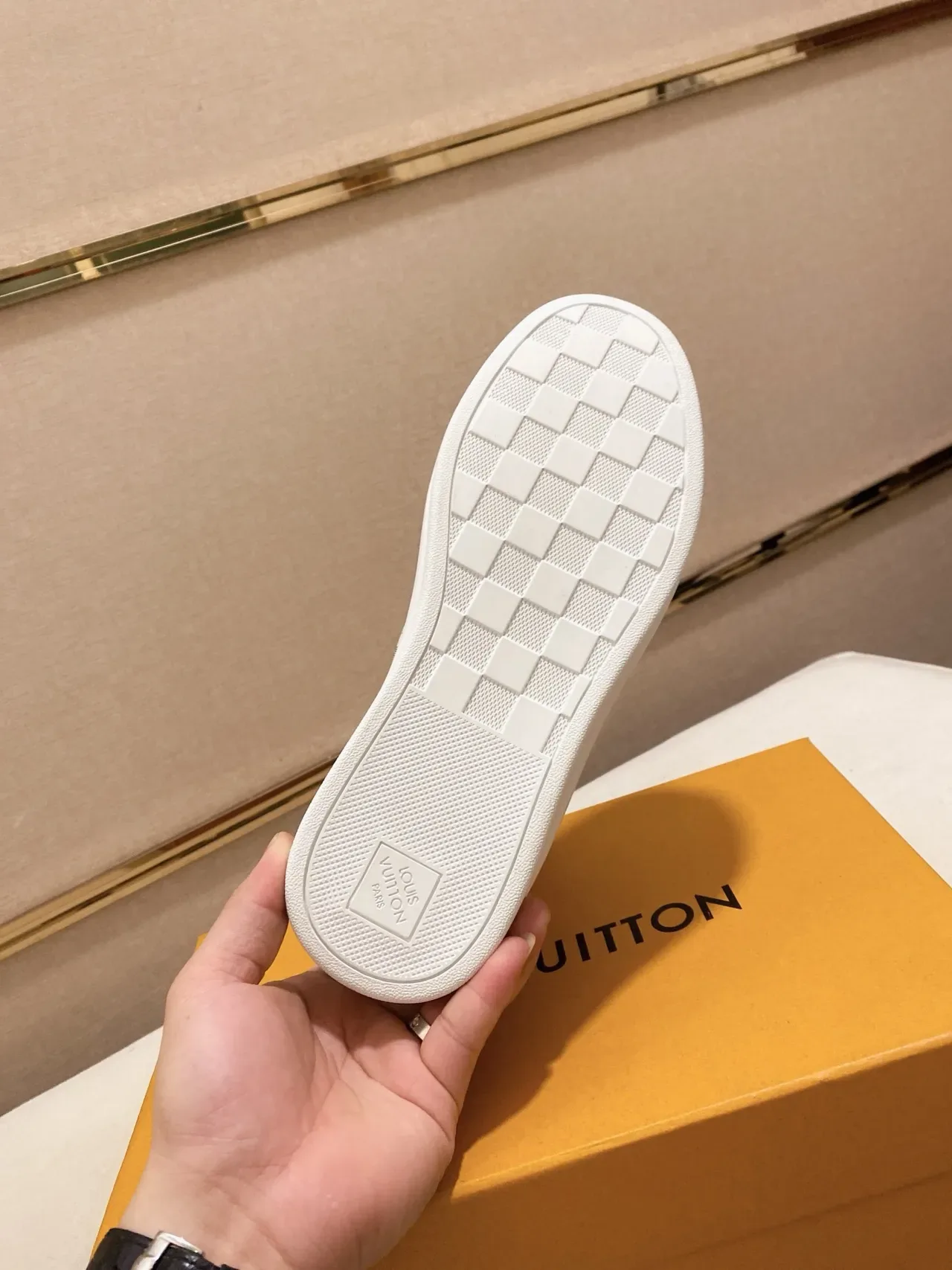 Louis Vuitton LV Trainer White Brown High-Top Damier Canvas Lifestyle Sneakers 2