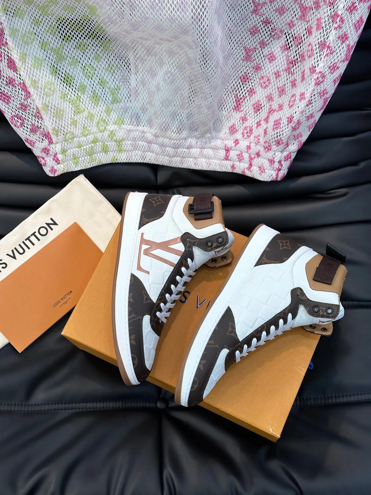 Louis Vuitton LV Trainer White Brown High-Top Monogram-Print Lifestyle Sneakers 8