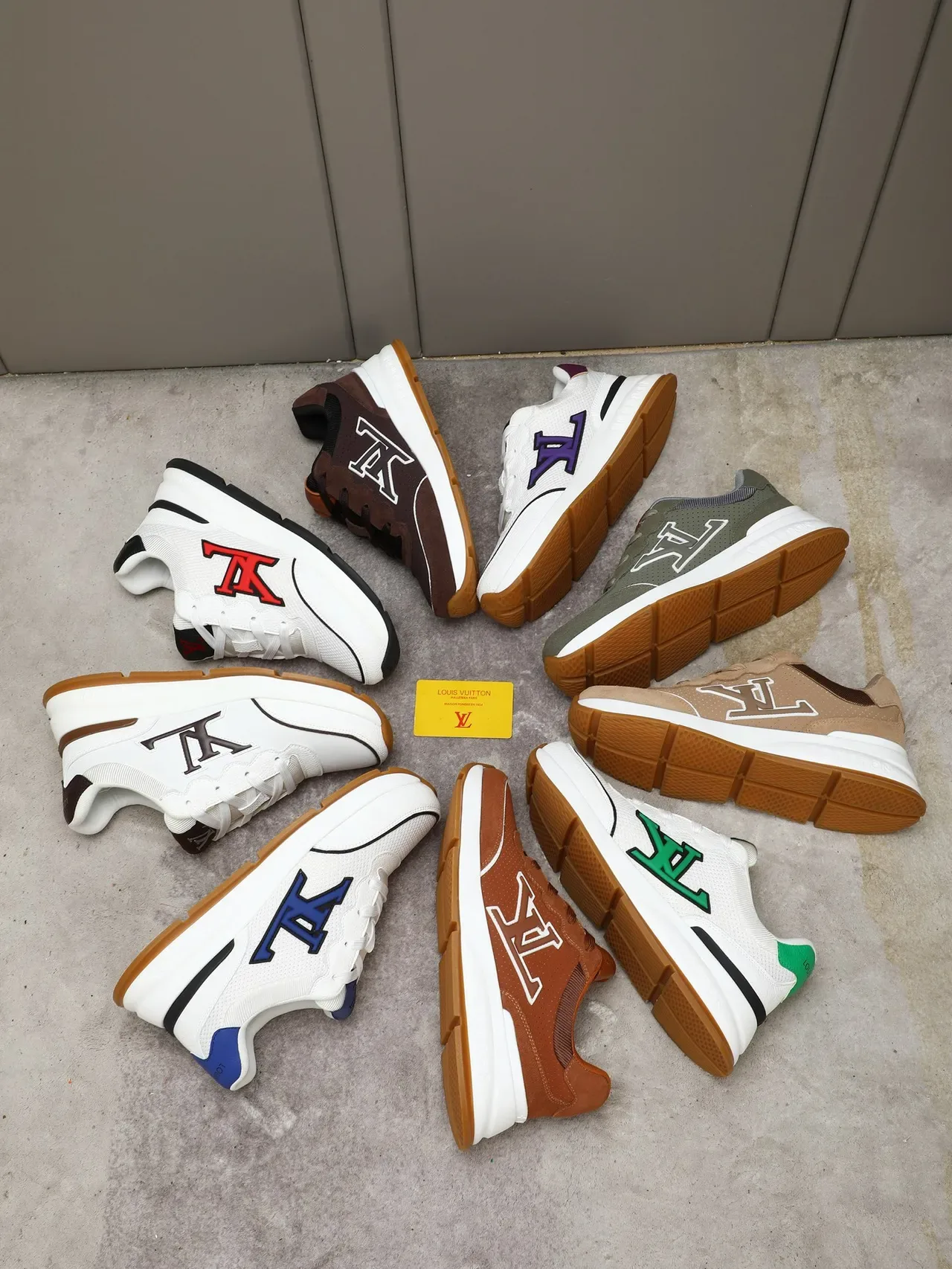 Louis Vuitton LV Trainer White Brown Monogrammed Side Panel Wavy Collar Trim Lifestyle Sneakers 2
