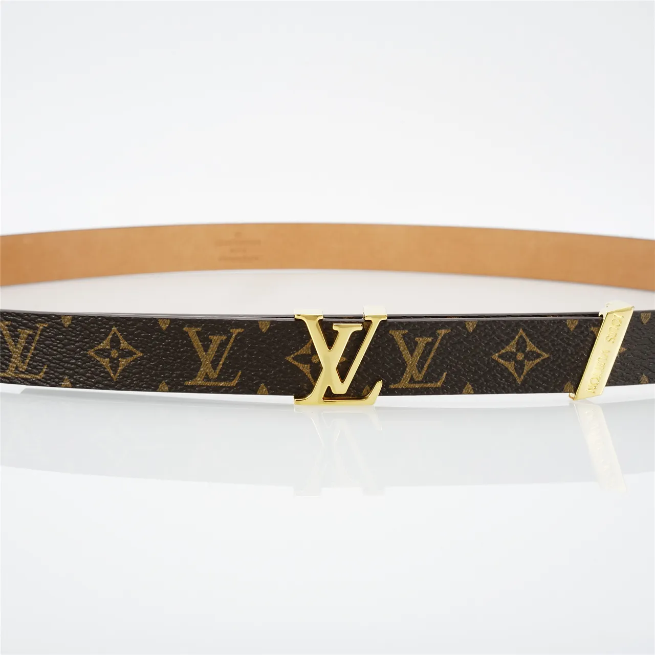 Louis Vuitton Monogram Canvas Belt Brown Gold Leather Belt 8