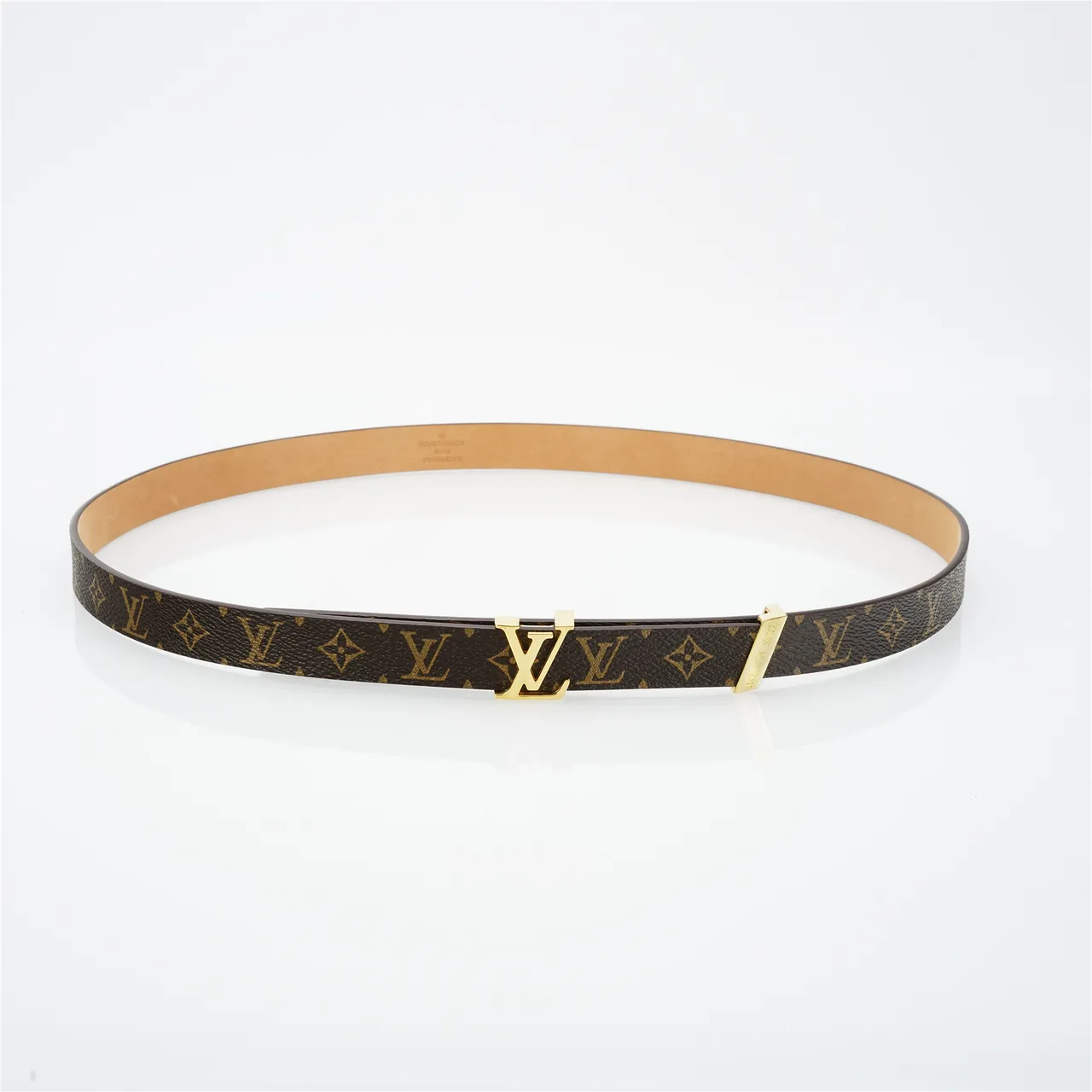 Louis Vuitton Monogram Canvas Belt Brown Gold Leather Belt 9