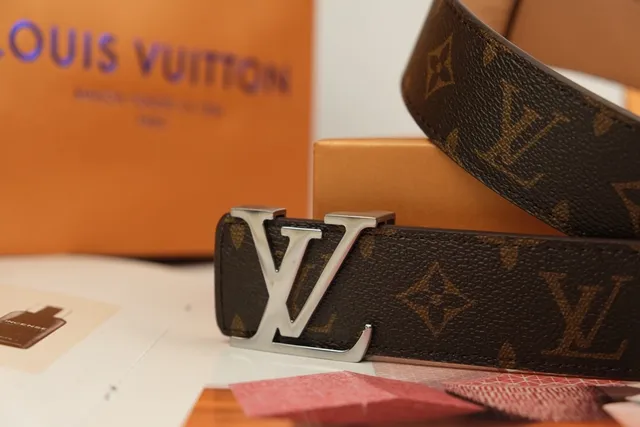 Louis Vuitton Monogram Canvas Interlocking LV Buckle Leather Belt 3