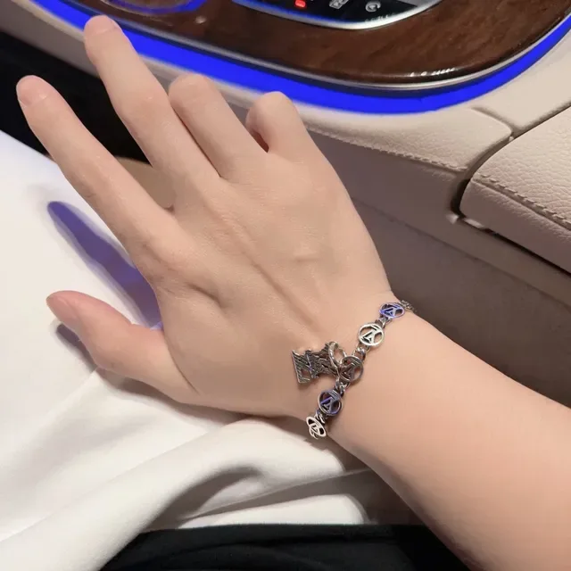 Louis Vuitton Monogram Chain Bracelet Silver Metal Bracelet 2