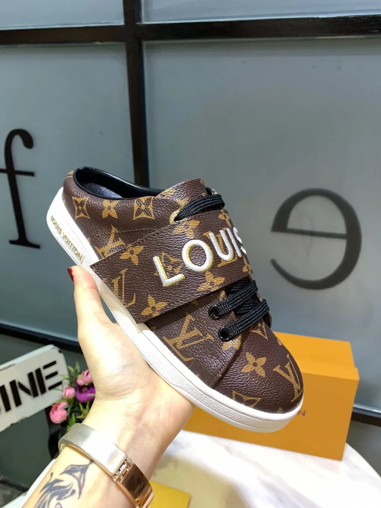 Louis Vuitton Monogram Embossed Logo Strap Lifestyle Sneakers 4