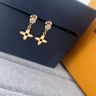Louis Vuitton Monogram Flor Cristal Brincos Stud Pendurados