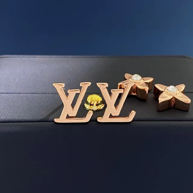 Louis Vuitton Monogram Flower Rose Gold and Yellow Gold Crystal Pearl Earrings 5