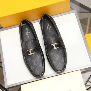 Louis Vuitton Monogram লোফার কালো চামড়া লোফার