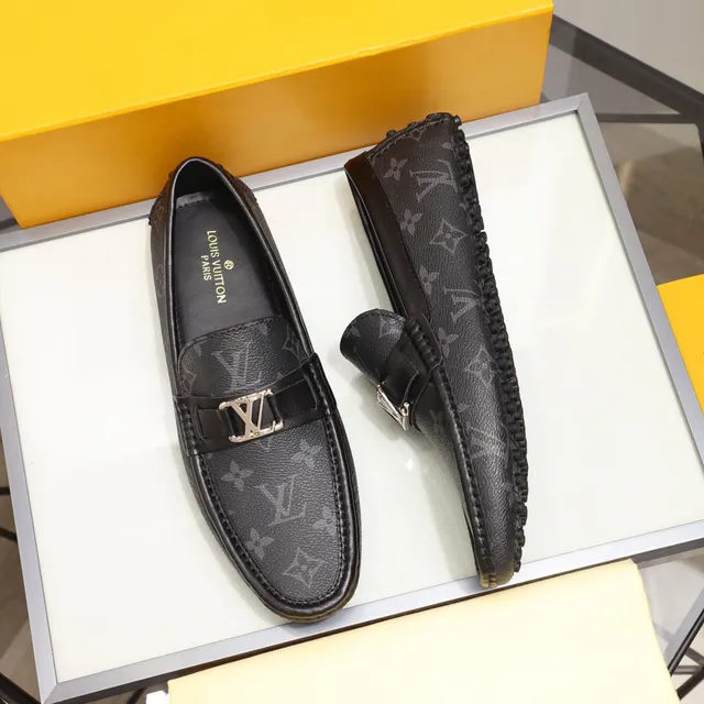 Louis Vuitton Monogram Loafer Black Leather Loafers 9